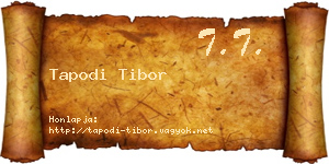 Tapodi Tibor névjegykártya